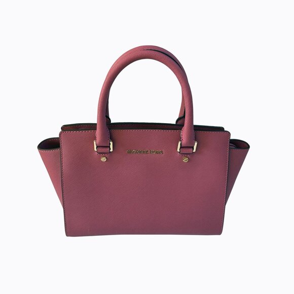 Michael Kors Handbags - Michael Kors Selma Leather Tulip Pink Rose Leather Satchel Shoulder Tote HandBag